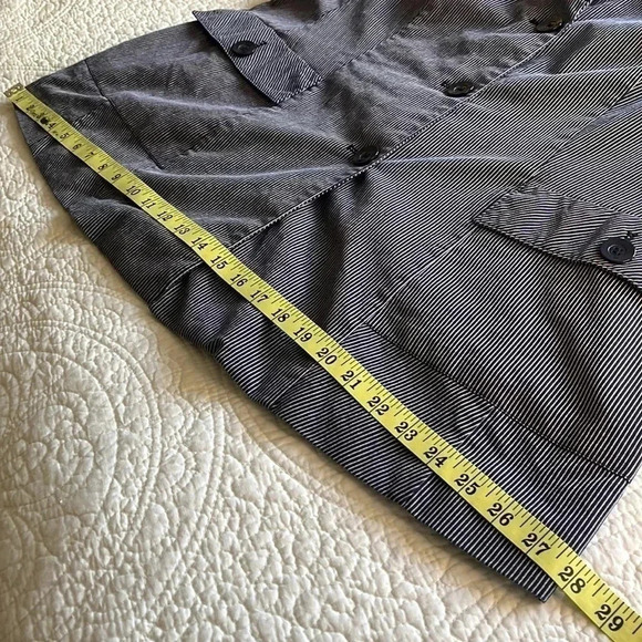 Cotton Blend Blazer Women’s 20 Embellished Striped Jacket Military Classic Blue - Picture 13 of 17